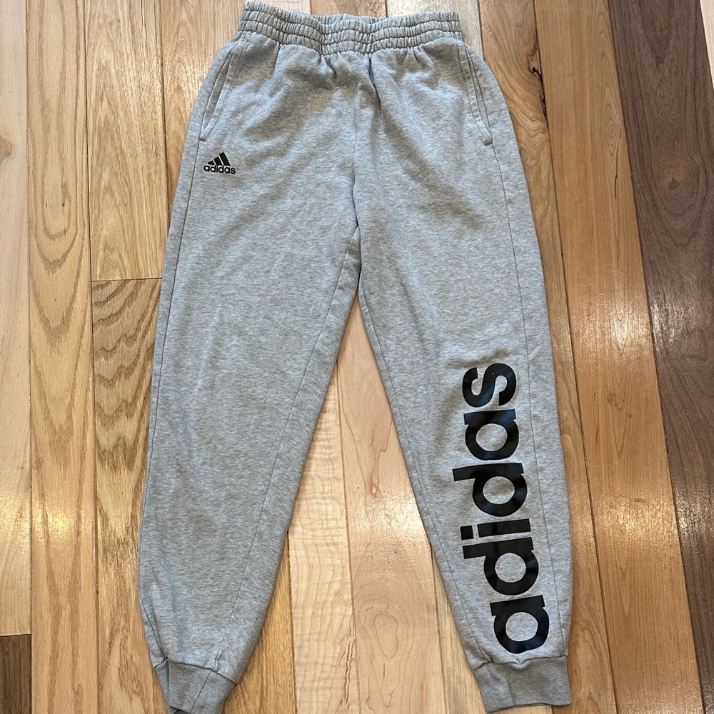 adidas Light Gray Kids Logo Jogger Sweatpants